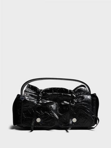 Acne Studios - Multipocket Crinkled Patent Bag in Black