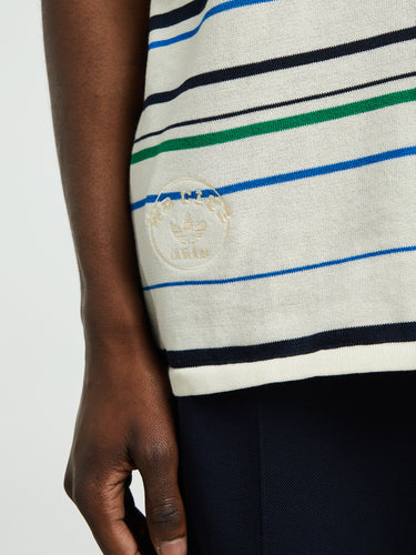 Adidas - Wales Bonner Knit Polo in White/Green