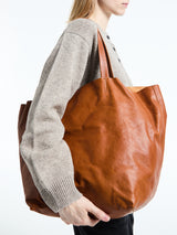 AF Agger - Leather Tote Bag in Cognac