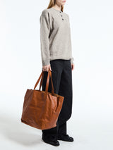 AF Agger - Leather Tote Bag in Cognac