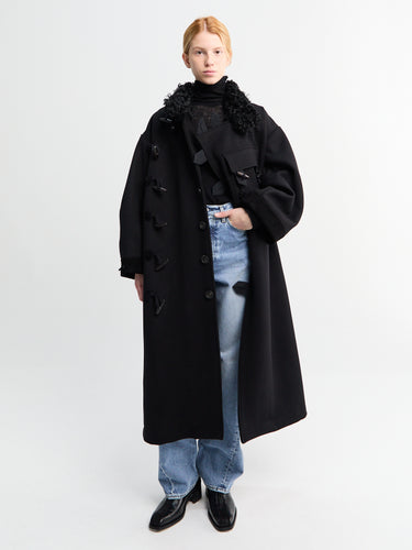 AF Agger - Hainsworth Wool Officer long Coat in Black
