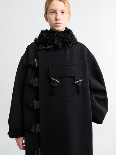 AF Agger - Hainsworth Wool Officer long Coat in Black