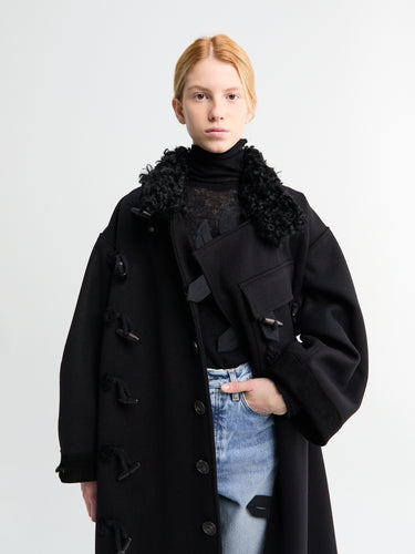 AF Agger - Hainsworth Wool Officer long Coat in Black