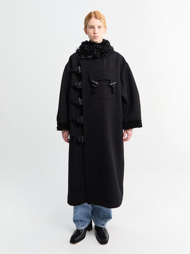 AF Agger - Hainsworth Wool Officer long Coat in Black