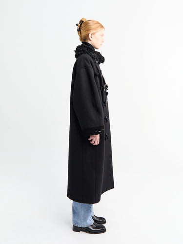 AF Agger - Hainsworth Wool Officer long Coat in Black