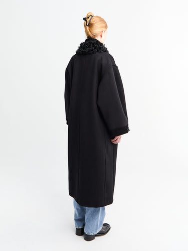 AF Agger - Hainsworth Wool Officer long Coat in Black