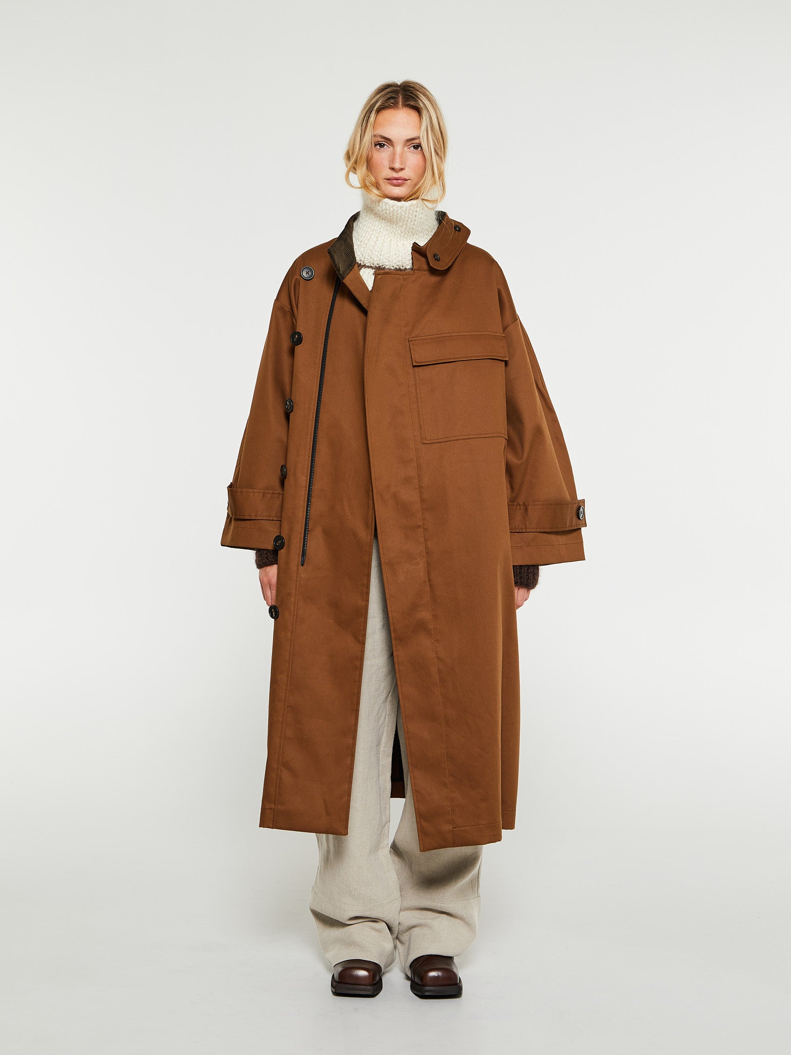 Water Resistant Coat in Brown