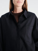 AF Agger - Fine Wool Oversize Shirt in Navy