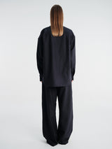 AF Agger - Fine Wool Oversize Shirt in Navy