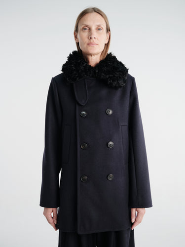 AF Agger - Hainsworth Wool Pea Coat in Navy