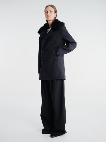 AF Agger - Hainsworth Wool Pea Coat in Navy