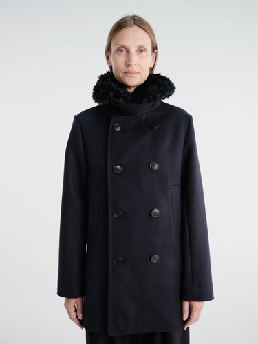 AF Agger - Hainsworth Wool Pea Coat in Navy
