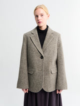 AF Agger - Shetland Wool Oversized Blazer in Brown