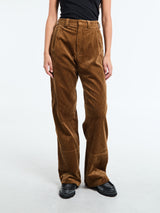 AF Agger - Corduroy Box Trousers in Cognac