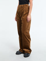 AF Agger - Corduroy Box Trousers in Cognac