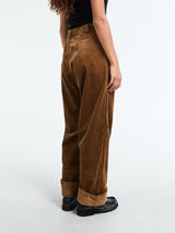 AF Agger - Corduroy Box Trousers in Cognac