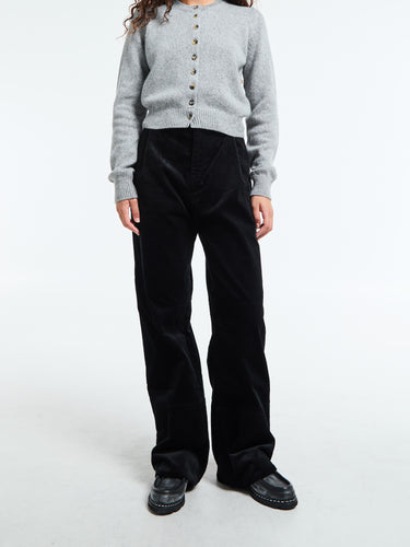 AF Agger - Corduroy Box Trousers in Black