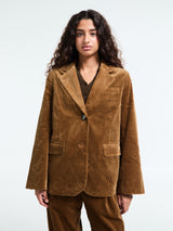 AF Agger - Corduroy Straight Blazer in Cognac
