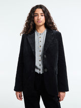 AF Agger - Corduroy Straight Blazer in Black