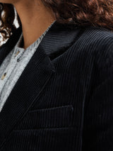 AF Agger - Corduroy Straight Blazer in Black