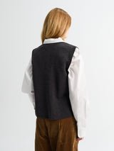 Aiayu - Elva Vest in Dark Brown Melange