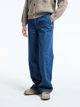 Aiayu - Carlo Midwaist Wide Jeans in Mid Blue