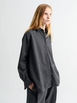 Aiayu - Lynette Shirt Fine Wool in Dark Grey