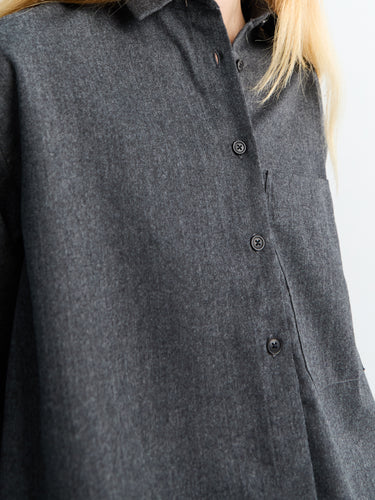 Aiayu - Lynette Shirt Fine Wool in Dark Grey