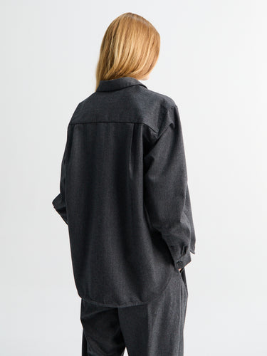 Aiayu - Lynette Shirt Fine Wool in Dark Grey