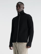 Andersen-Andersen - Navy Full-Zip Pockets Knitwear in Black