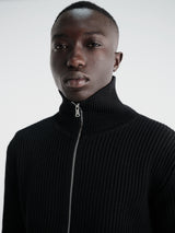 Andersen-Andersen - Navy Full-Zip Pockets Knitwear in Black