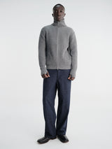 Andersen-Andersen - Navy Full Zip Pockets Knitwear in Grey
