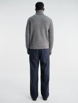 Andersen-Andersen - Navy Full Zip Pockets Knitwear in Grey