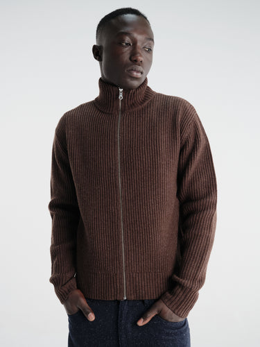 Berner Kühl - Shrunk Full Zip Drained Knit in Bistre