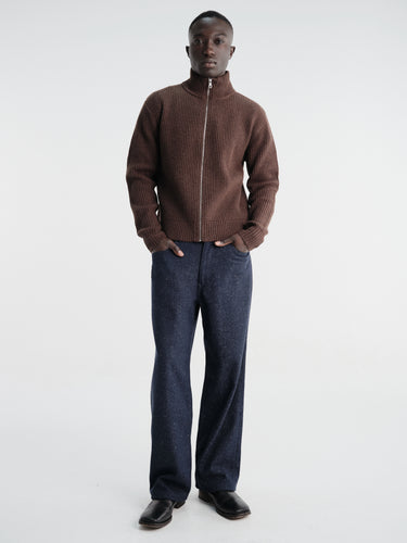 Berner Kühl - Shrunk Full Zip Drained Knit in Bistre