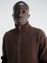 Berner Kühl - Shrunk Full Zip Drained Knit in Bistre
