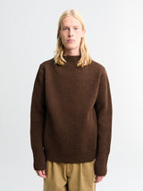 Andersen-Andersen - Navy Crewneck in Natural Brown