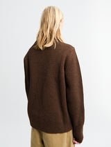 Andersen-Andersen - Navy Crewneck in Natural Brown