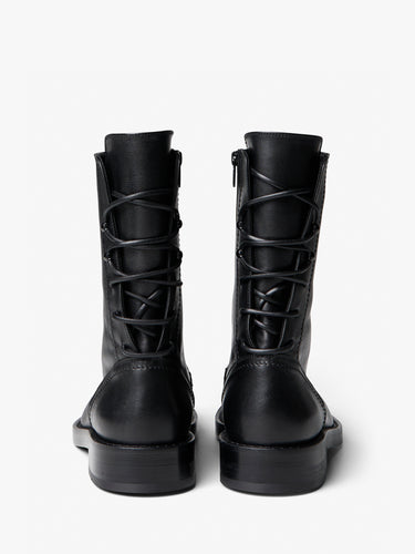 Ann Demeulemeester - Heiko Laced Back Ankle Boots Santiago in Black