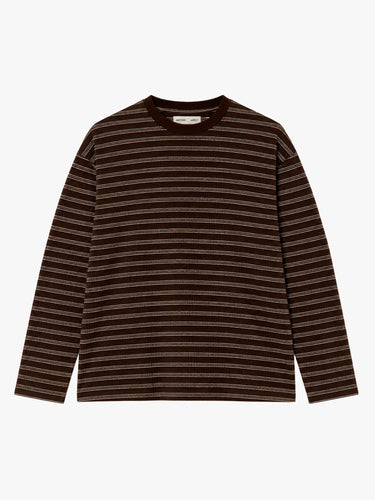 Another Aspect - Another T-Shirt 3.0 in Brown and Ecru Stripe