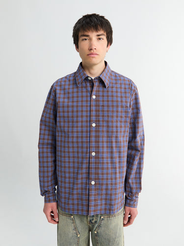 Another Aspect - Another Shirt 4.0 in Brown Blue Check