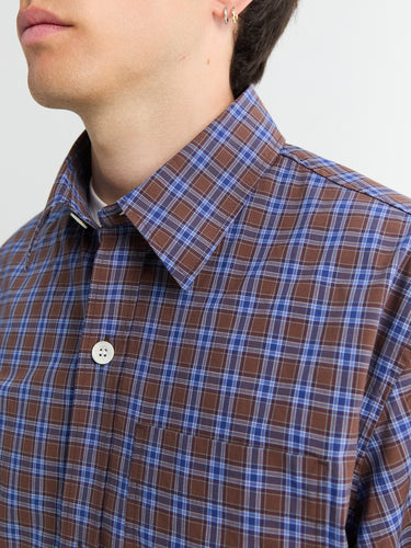 Another Aspect - Another Shirt 4.0 in Brown Blue Check