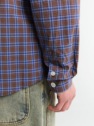 Another Aspect - Another Shirt 4.0 in Brown Blue Check