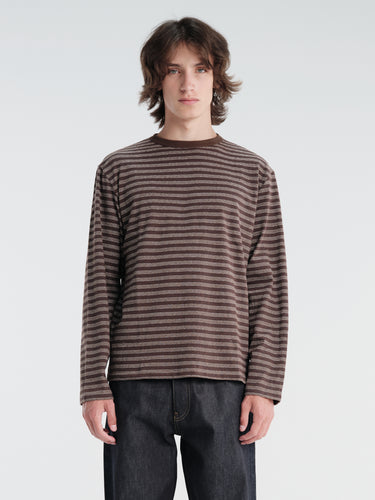 Another Aspect - Another T-Shirt 3.0 in Brown and Ecru Stripe