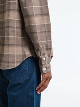 Another Aspect - Another Shirt 4.0 in Light Brown Check