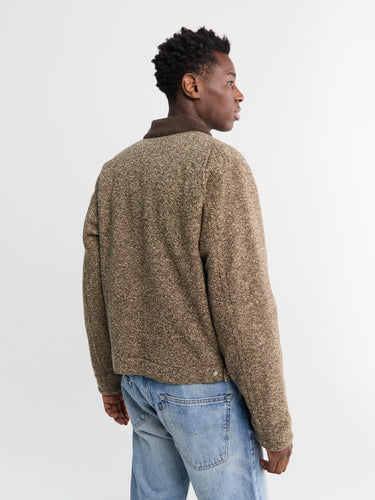 Auralee - Homespun Tweed Zip Blouson in Brown