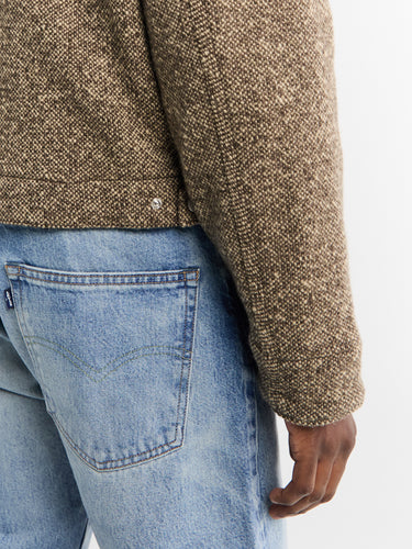 Auralee - Homespun Tweed Zip Blouson in Brown