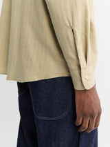 Auralee - Cotton Cashmere Herringbone Shirt in Light Khaki