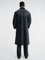 Auralee - Garment-Dyed Organic Cotton Heavy Moleskin Coat in Faded Black