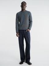Auralee - Silk Nep Denim Wide Pants in Dark Navy